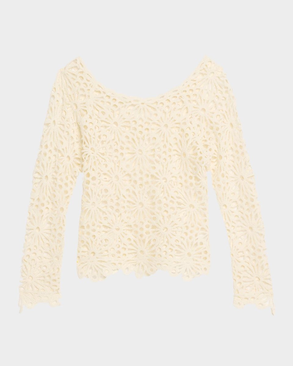 Floral Crochet Raglan Top